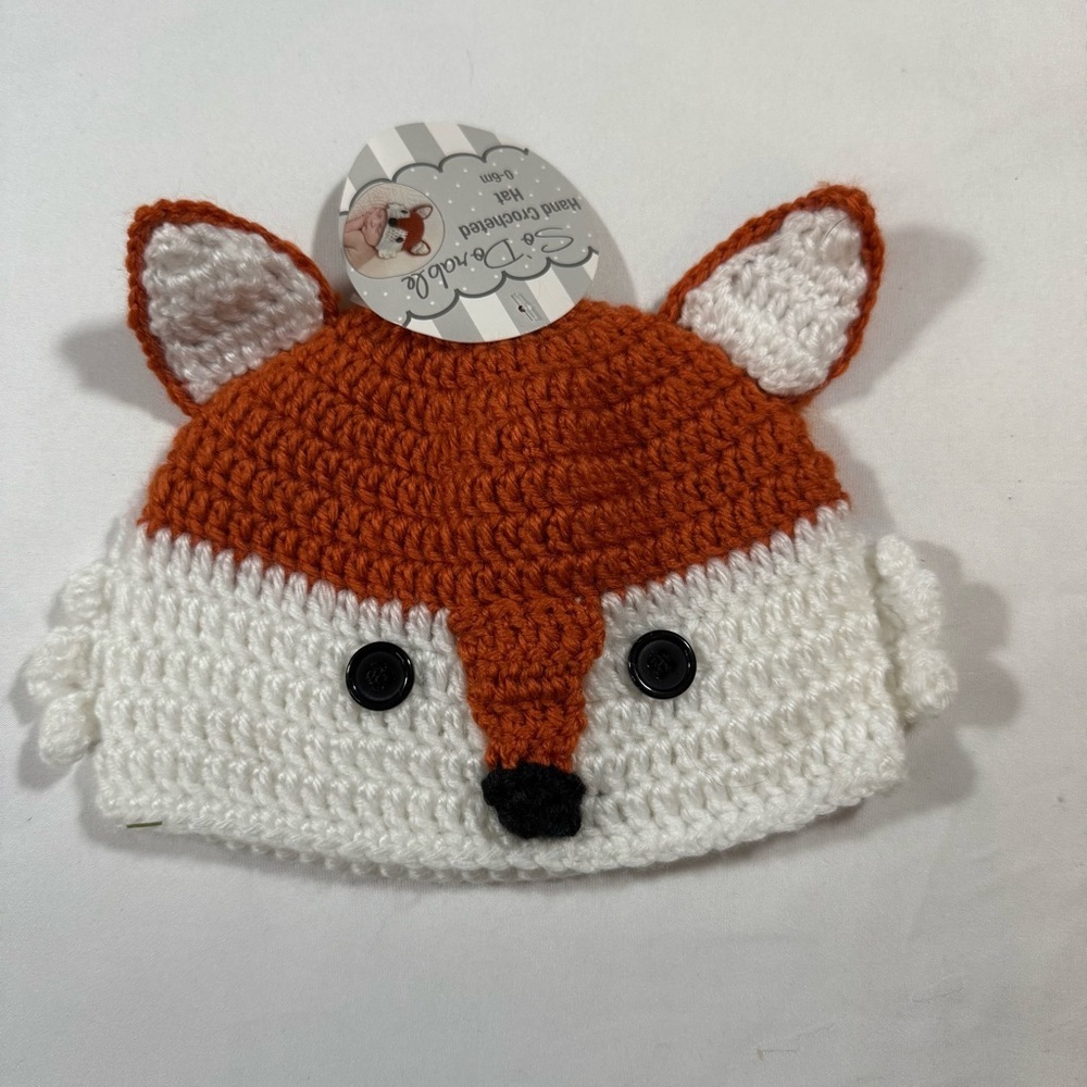 Adorable Fox Knit Hat for Kids - Orange and White